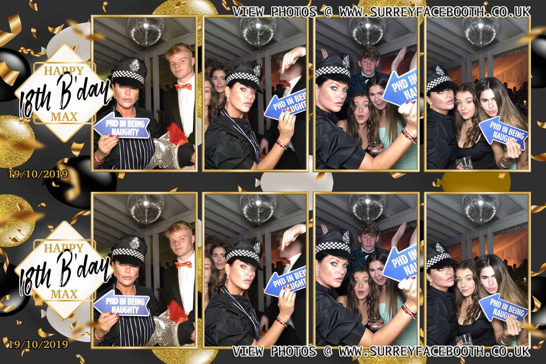 Max's 18th Birthday | View more photos from the event at galleries.surreyfacebooth.co.uk/u/Surrey-FaceBooth/Maxs-18th-Birthday